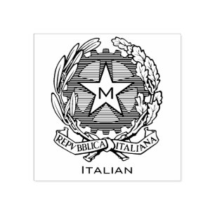 Italian Coat of Arms Personalise Rubber Stamp