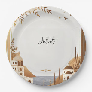 Italian Coffee Sorrento Casual Bridal Shower Paper Plate
