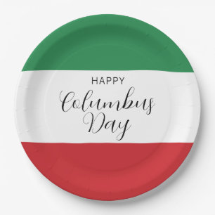 Italian Colours Columbus Day Paper Plate