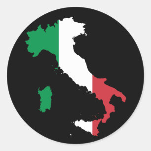Italian Colours on the Boot Classic Round Sticker