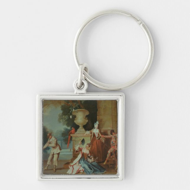 Italian Comedians in a Park, c.1725 Key Ring (Front)