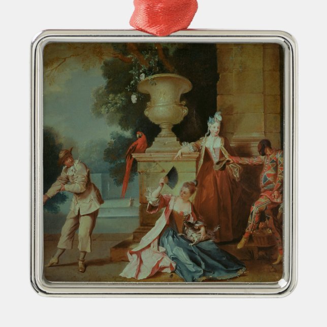 Italian Comedians in a Park, c.1725 Metal Tree Decoration (Front)