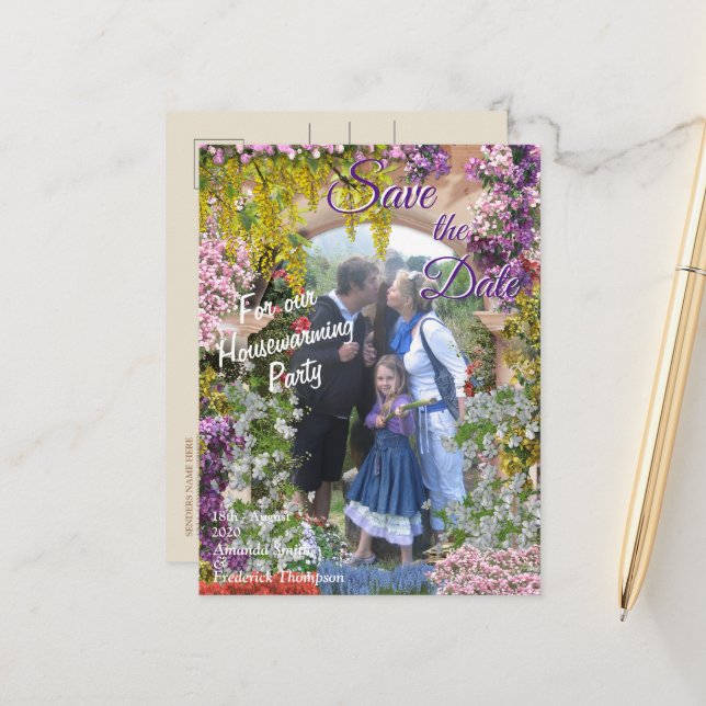 Italian country home outdoors announcement postcard (Front/Back In Situ)