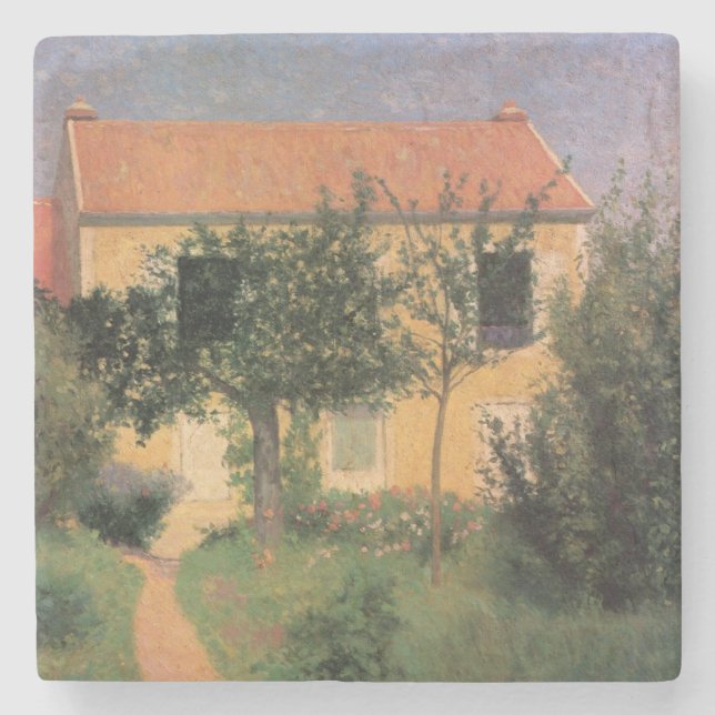Italian Country House With a Red Roof Stone Coaster (Front)