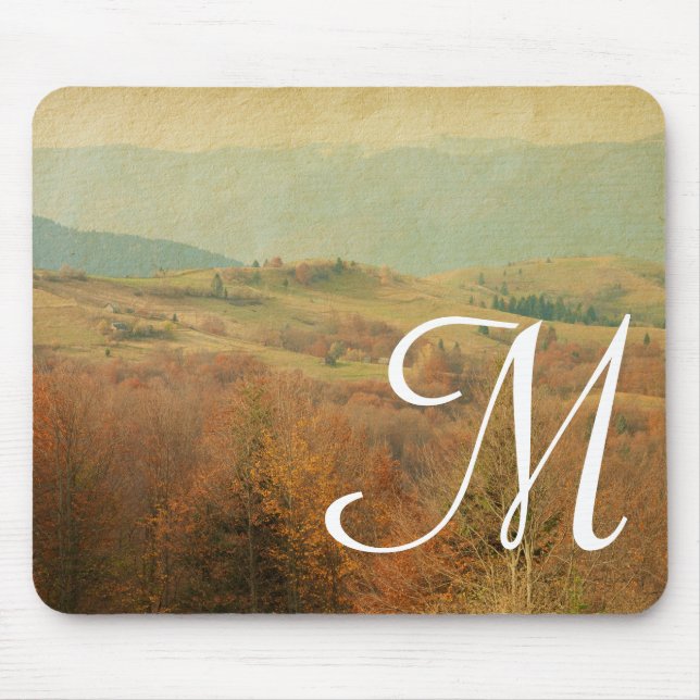 Italian Country Side Monogram Initial Mouse Pad (Front)