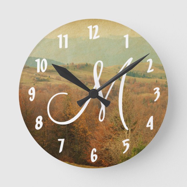 Italian Country Side Rolling Green Hill Wall Clock (Front)