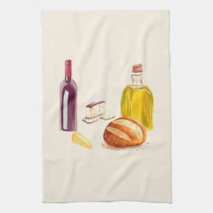 Italian Countryside Foodie Tea Towel