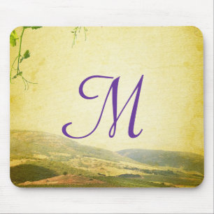 Italian Countryside Monogram Initial Mouse Pad