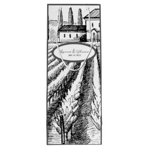 Italian Countryside Vintage Vineyard Wedding Wine Gift Bag