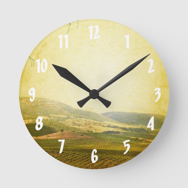 Italian Countryside Winery Wall Clock (Front)