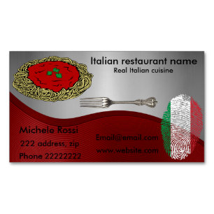 Italian cuisine 	Magnetic business card