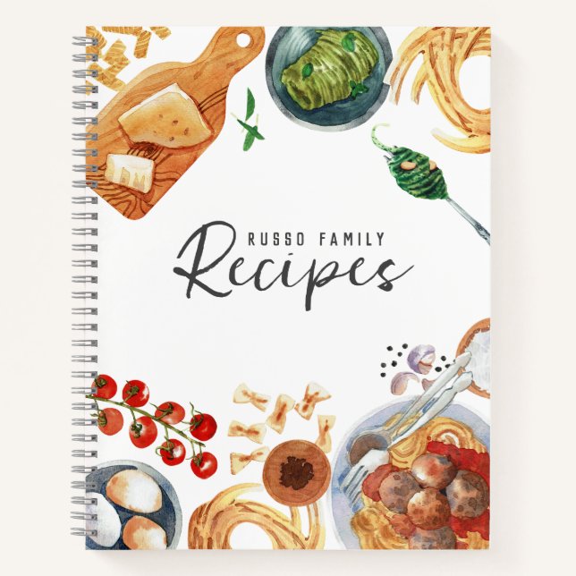 Italian Cuisine Recipe Journal (Front)