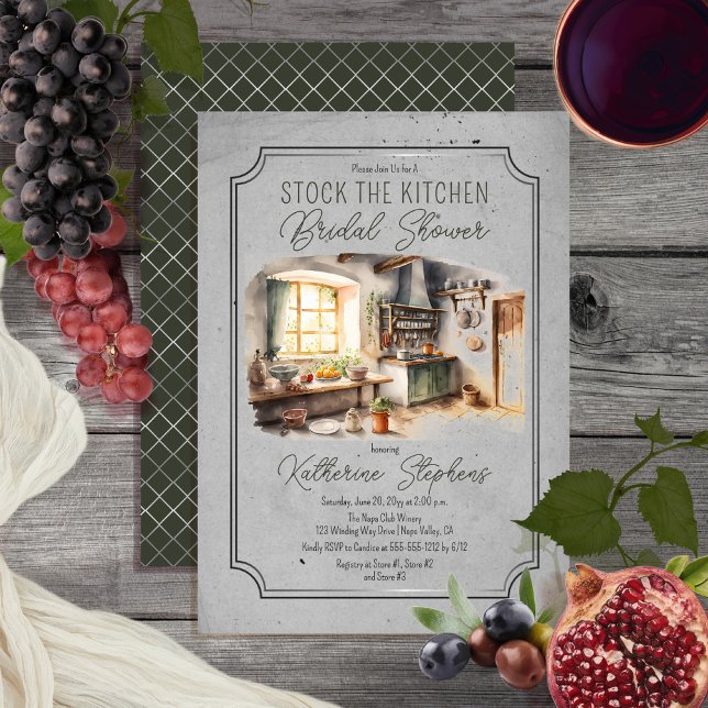 Italian Cuisine Stock the Kitchen Bridal Shower Invitation (Creator Uploaded)