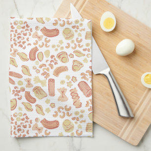 ITALIAN CUTIES The cute italian pasta pattern Tea Towel
