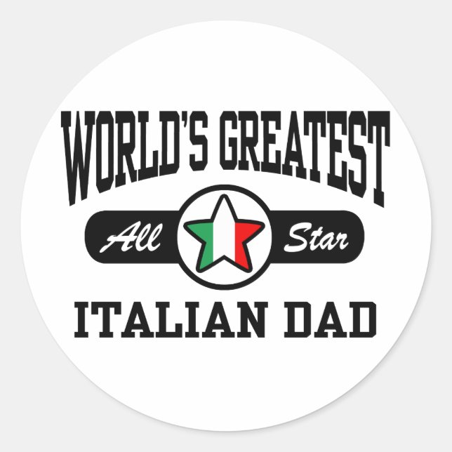 Italian Dad Classic Round Sticker (Front)