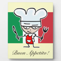 Italian deco gift with funny cook cartoon