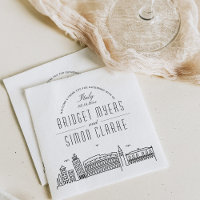 Italian Deco Skyline | Wedding Event Napkins