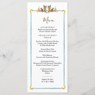 Italian design wedding menu