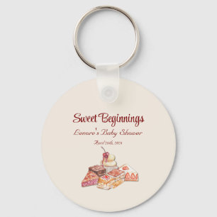Italian Dessert European Café Baby Shower Key Ring