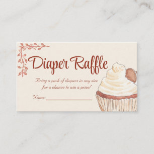 Italian Dessert European Cafe Diaper Raffle Enclosure Card