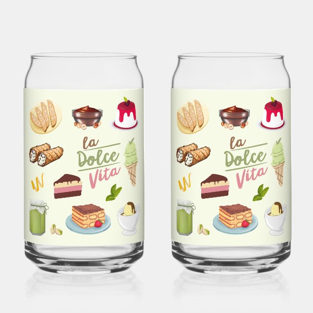   Italian Desserts Sweets Can Glass (Front)