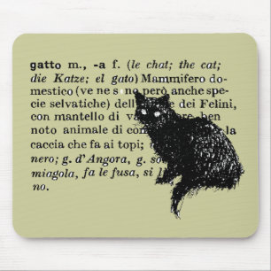 Italian Dictionary cat Mouse Mat