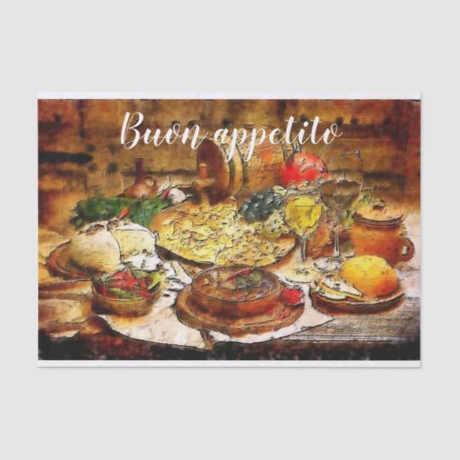 Italian Dinner Gift Tissue Paper (Front)