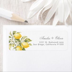 Italian Dinner lemon bridal shower Return Addres