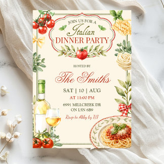 Italian Dinner Party Invitation