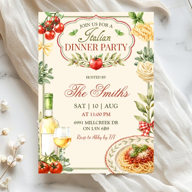 Italian Dinner Party Invitation (Creator Uploaded)