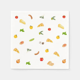Italian Dinner Pizza Elegant Party Paper Napkin