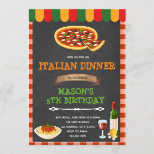 Italian dinner theme party invitation