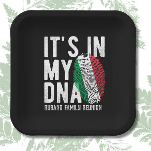 Italian DNA Family Reunion Invitation Paper Plate