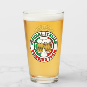 Italian Drinking Team Flag Of Italy Glass
