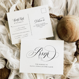 Italian Elegance   Wedding Meal Choice RSVP Postcard