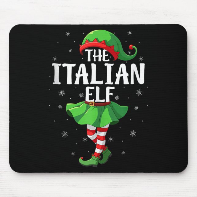 Italian Elf Christmas Girls Women Elf Squad Xmas F Mouse Mat (Front)