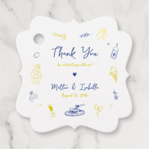 Italian Engagement Party or Wedding Thank You Favour Tags