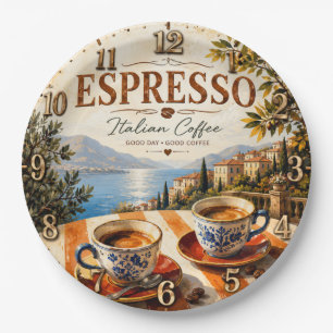 Italian Espresso Coffee Paper Plate