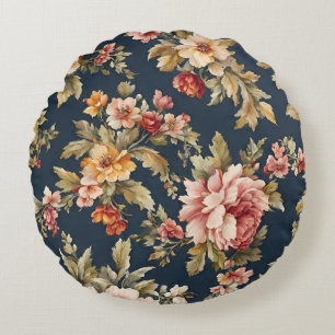 Italian Exquisite Beautiful Floral Pattern Round Cushion