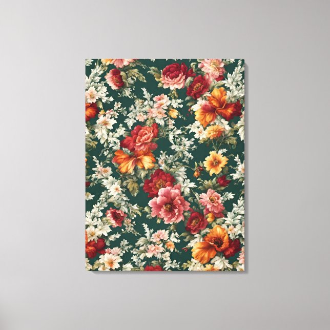 Italian Exquisite, Delicate Flowers with Greenery Canvas Print (Front)