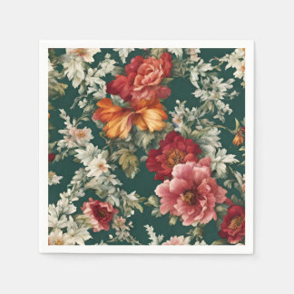 Italian Exquisite, Delicate Flowers with Greenery Napkin