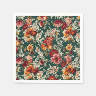 Italian Exquisite, Delicate Flowers with Greenery Napkin