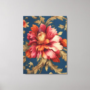 Italian Exquisite Vintage Grande Flowers Canvas Print