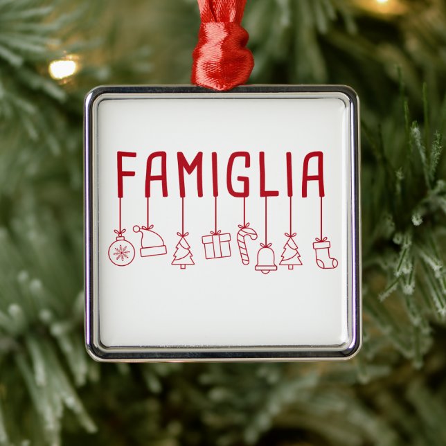 Italian Famiglia - Matching Family Christmas   Metal Tree Decoration (Tree)
