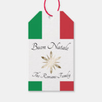 Italian Family Name Buon Natale Flag and Snowflake