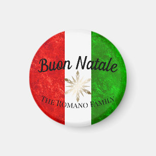 Italian Family Name Buon Natale Flag Christmas Magnet