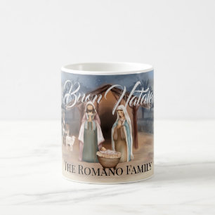 Italian Family Name Buon Natale Nativity Scene Coffee Mug