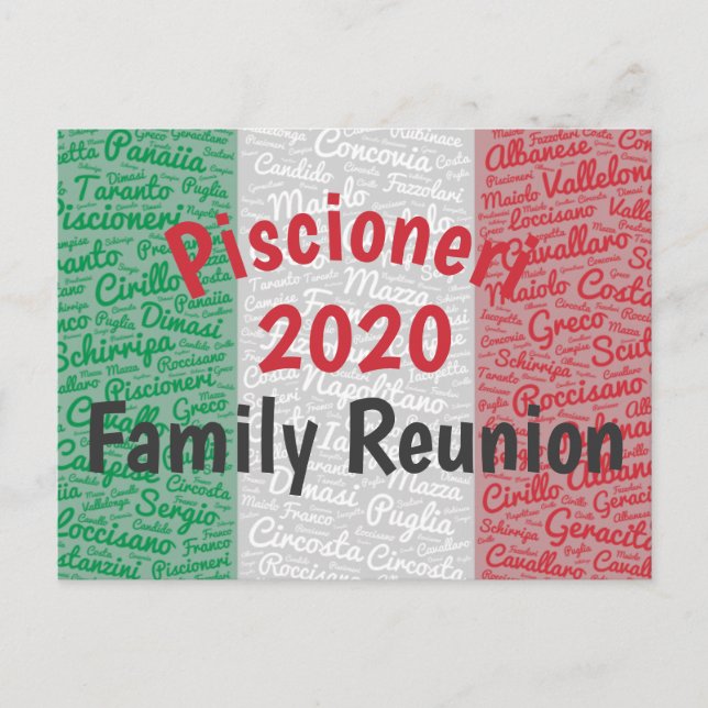 Italian Family Reunion Postcard Invitation 2 (Front)