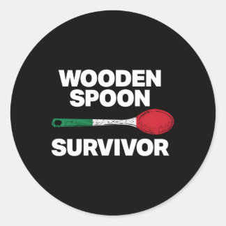 Italian Family Wooden Spoon Survivor Classic Round Sticker
