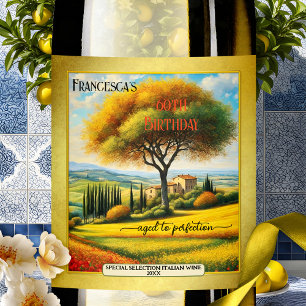 Italian Fine Art Summer Birthday  Wine Label